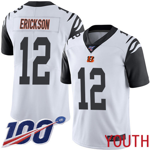 Cincinnati Bengals Limited White Youth Alex Erickson Jersey NFL Footballl #12 100th Season Rush Vapor Untouchable